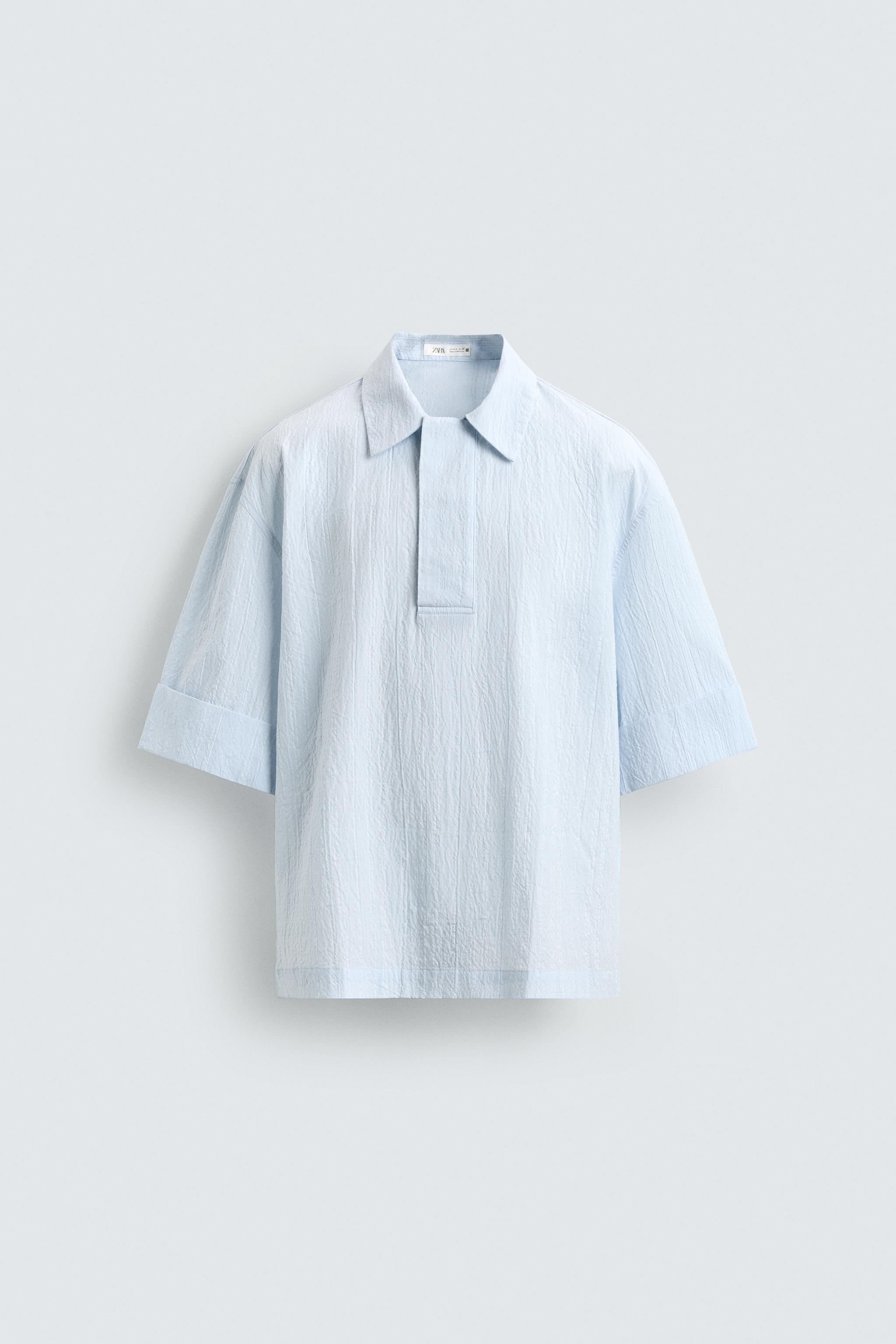 TEXTURED BOXY FIT POLO SHIRT